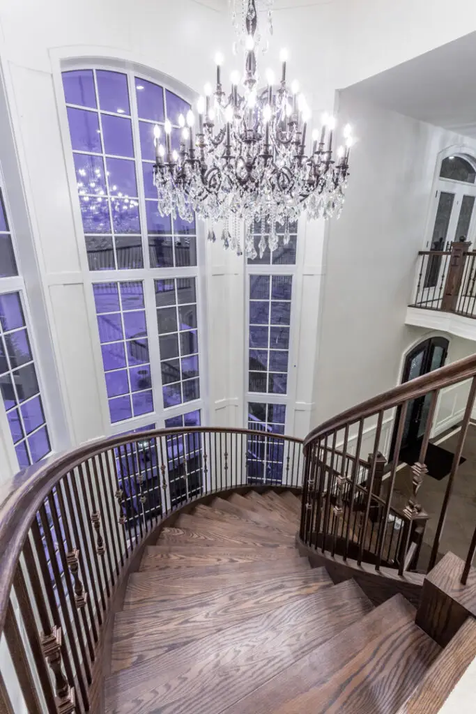 Custom staircase in Calgary luxury home